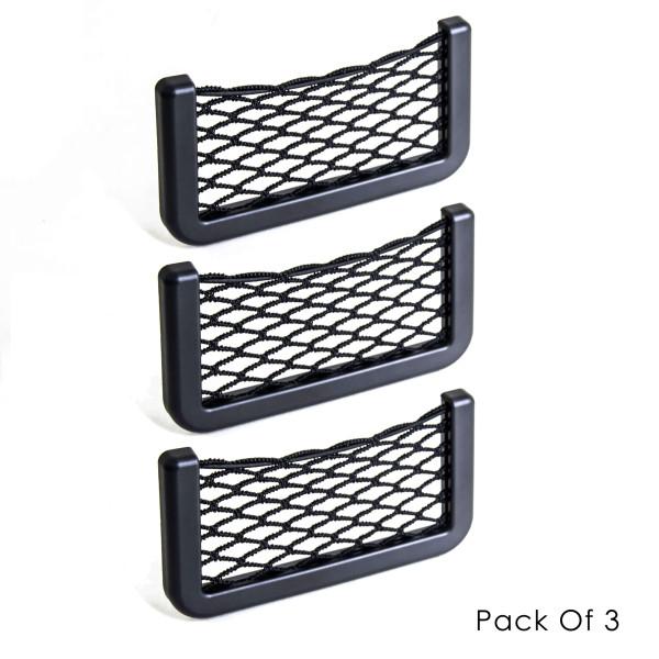 Pyramid Plastics Pyramid self adhesive storage pocket black - pack of 3 (small)